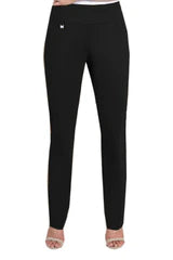 WIDE BAND PULL ON RELAXED LEG PANT - BLACK