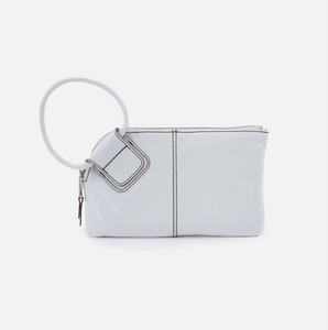 Sable Wristlet in Vintage Hide Leather - Optic White