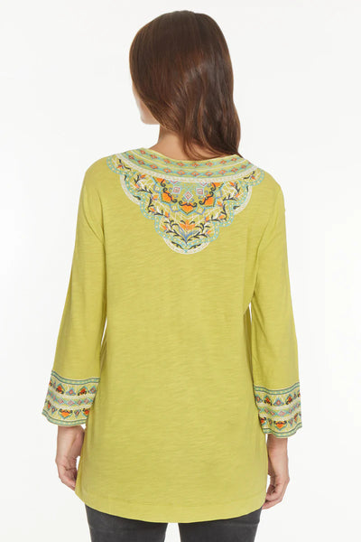 EMBROIDERED TUNIC - CITRON