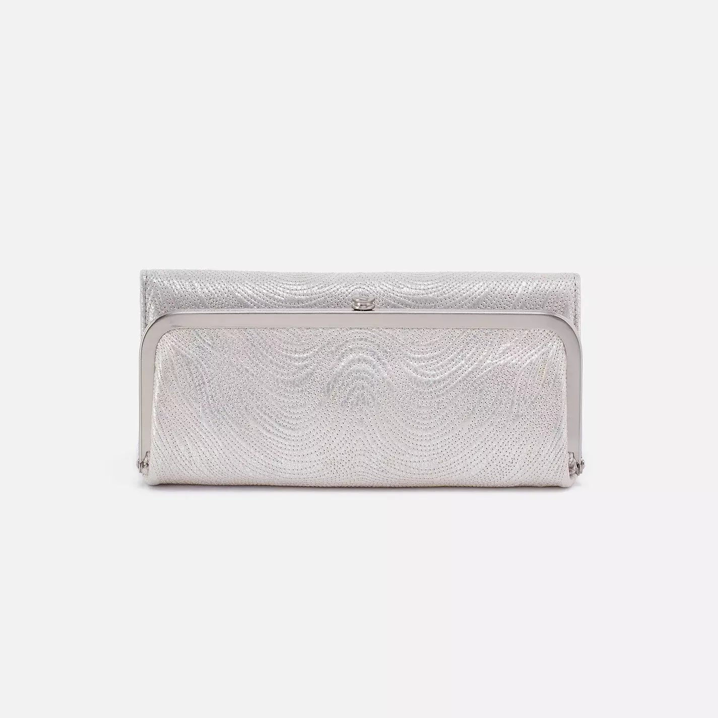 Rachel Continental Wallet in Emroidered Metallic Leather - Silver Zebra