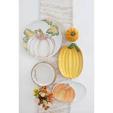 Pumpkins Round Platter with Pumpkin
