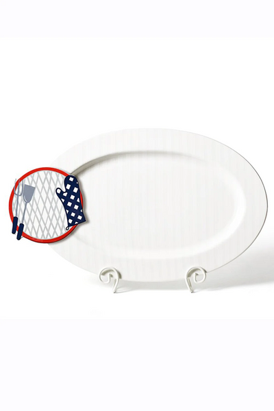 White Stripe Big Entertaining Oval Platter