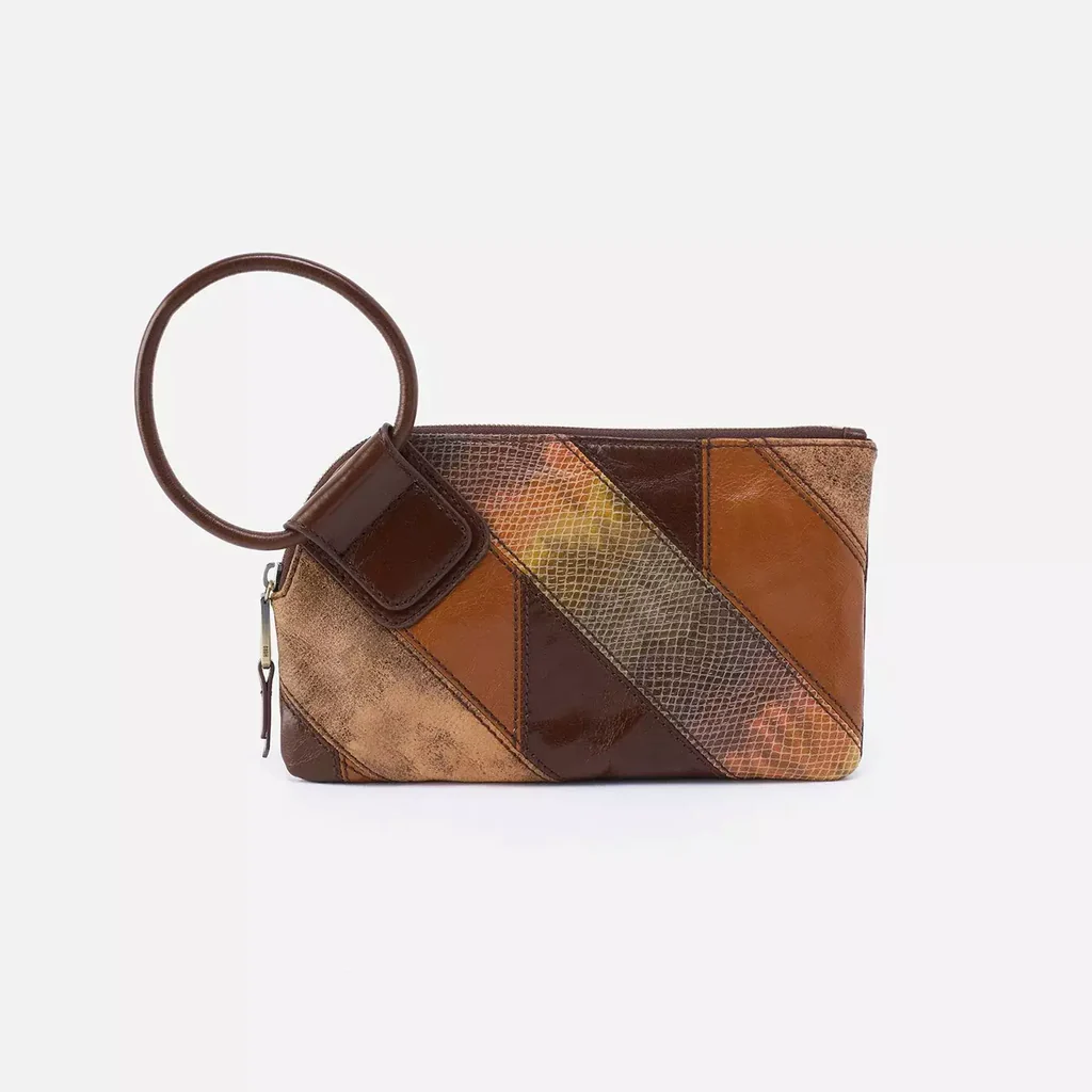 Sable Hobo Wristlet in Limited Edition Patchwork Leather - Mocha Multi