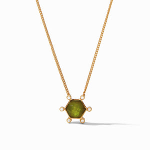 Cosmo Solitaire Necklace- Iridescent Jade Green